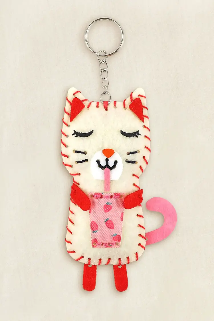 DMC Matcha the Cat Felt Keyring Kit for Kids