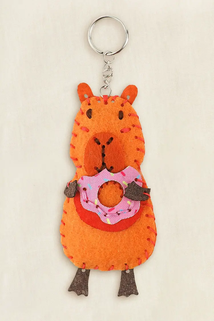 DMC Munchy the Capybara Felt Keyring Kit for Kids