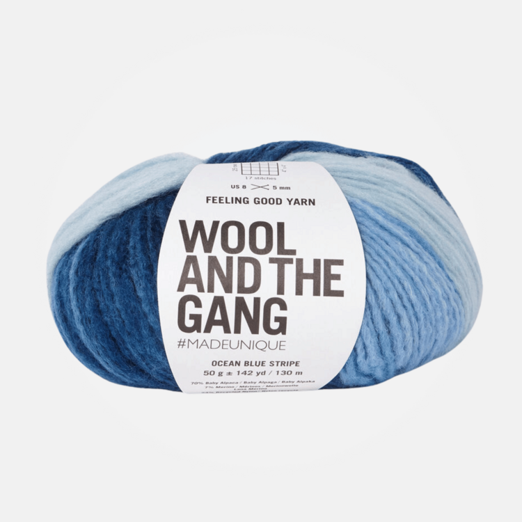 Wool and the Gang Feeling Good Stripe | Ocean Blue Stripe