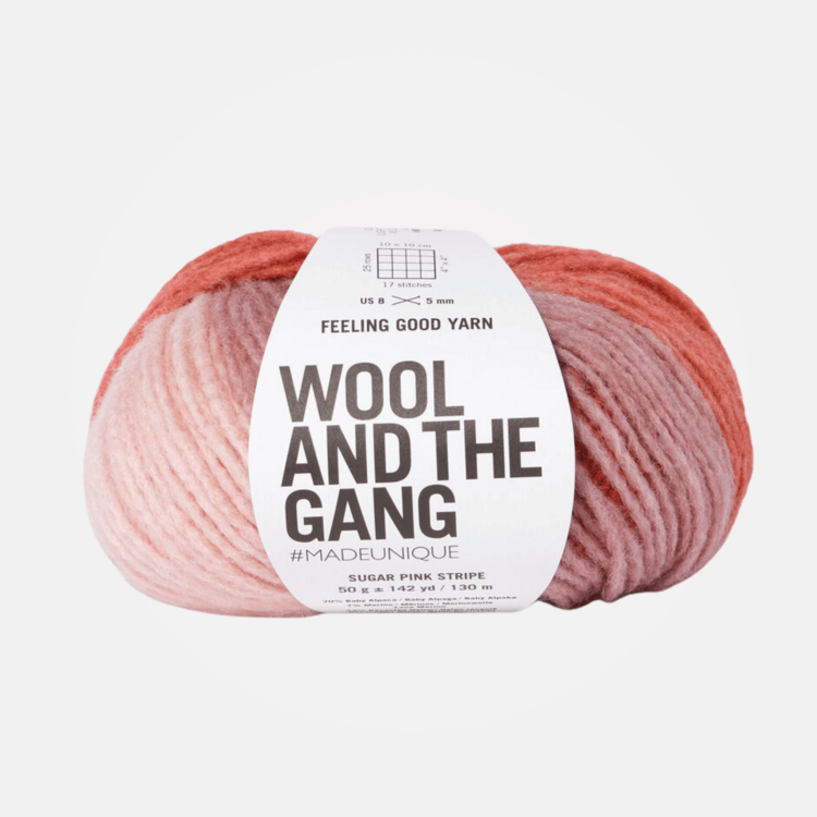 Wool and the Gang Feeling Good Stripe | Sugar Pink Stripe