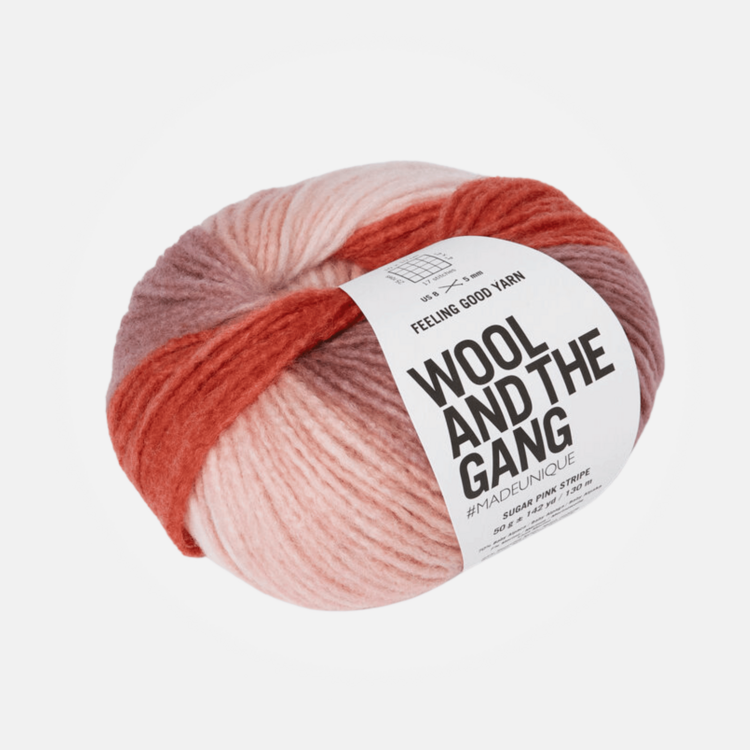 Wool and the Gang Feeling Good Stripe | Sugar Pink Stripe