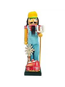Santa’s Workshop Red Barn Farmer Nutcracker