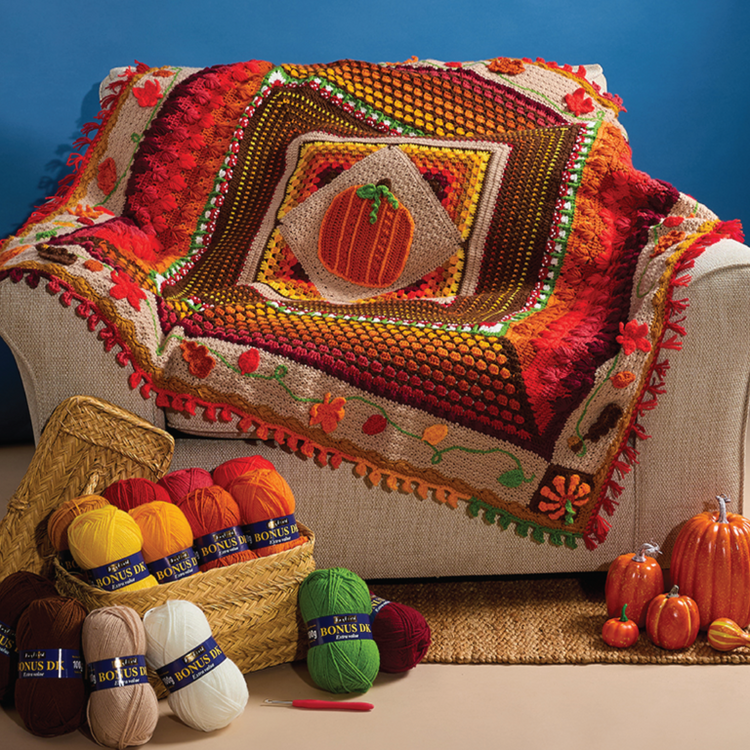 Sirdar Pumpkin Spice Blanket