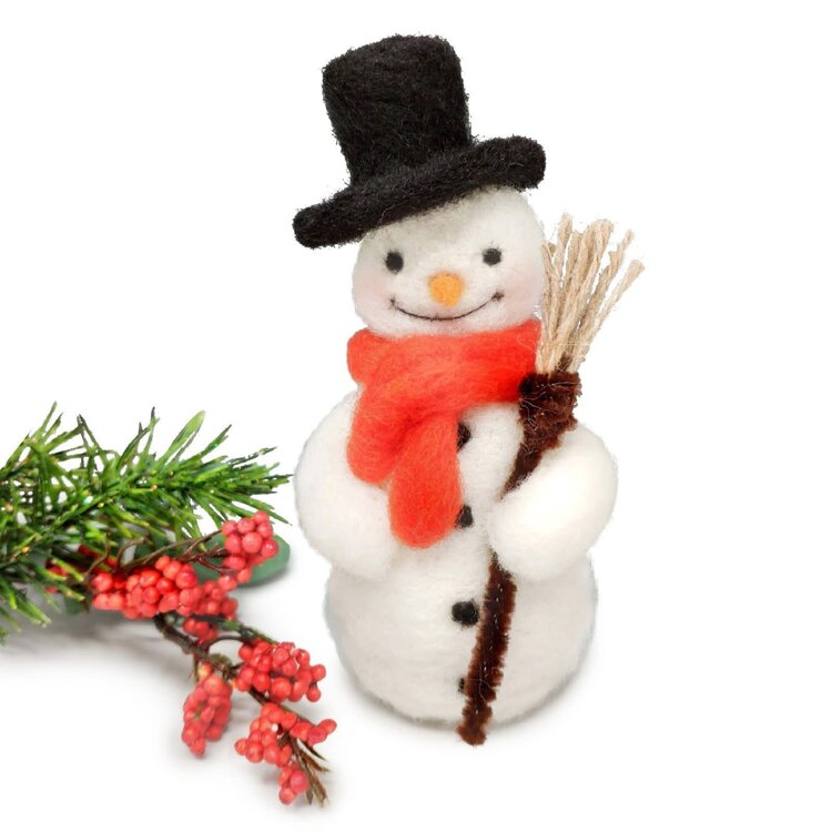 The Crafty Kit Company Festive Snowman Needle Felting Kit