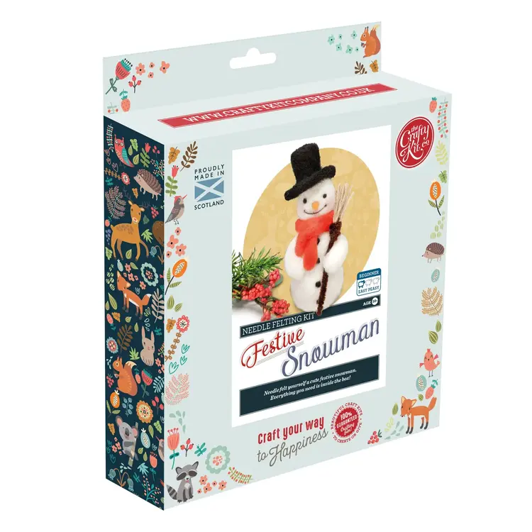The Crafty Kit Company Festive Snowman Needle Felting Kit