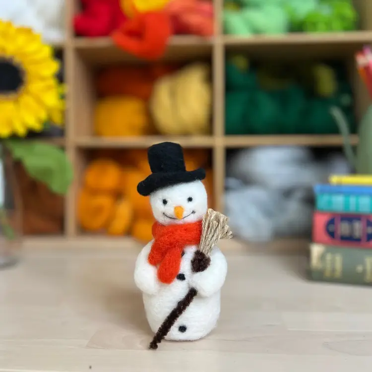 The Crafty Kit Company Festive Snowman Needle Felting Kit