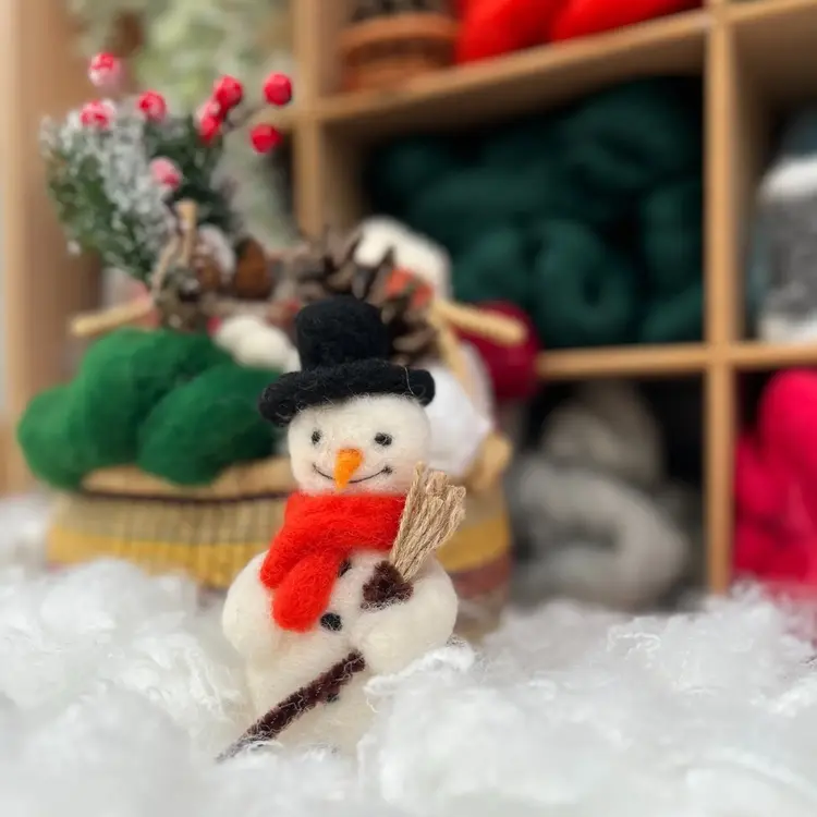 The Crafty Kit Company Festive Snowman Needle Felting Kit