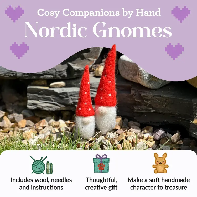 The Crafty Kit Company Nordic Gnomes Needle Felting Kit