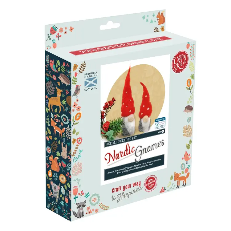 The Crafty Kit Company Nordic Gnomes Needle Felting Kit