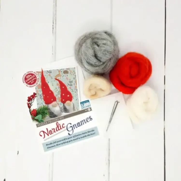 The Crafty Kit Company Nordic Gnomes Needle Felting Kit
