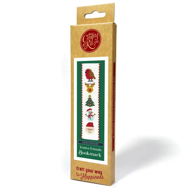 The Crafty Kit Company Festive Friends Cross Stitch Bookmark Kit