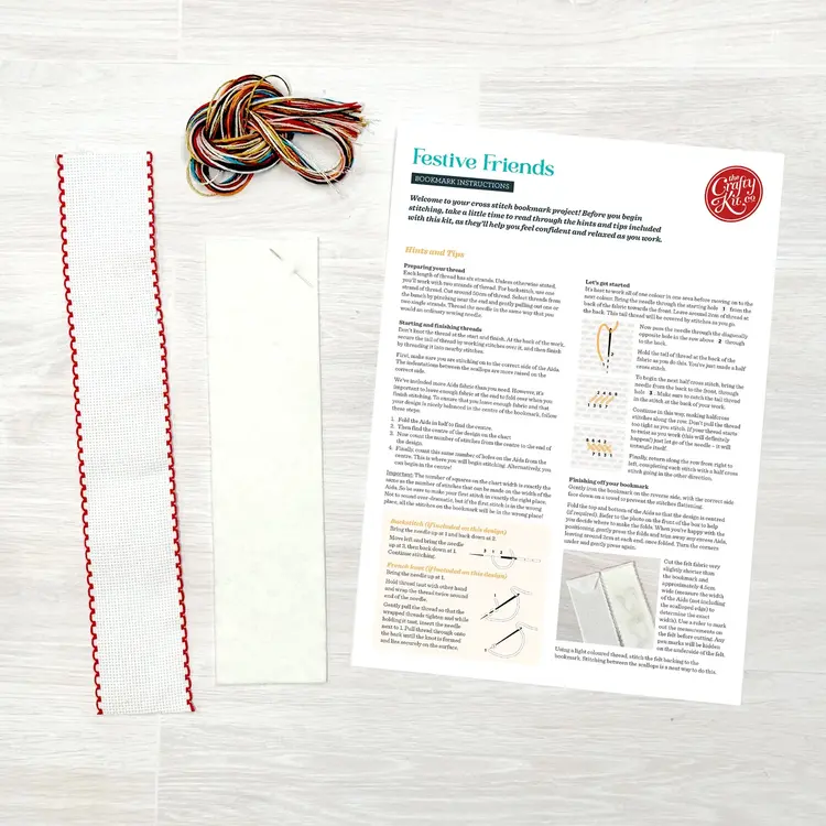 The Crafty Kit Company Festive Friends Cross Stitch Bookmark Kit