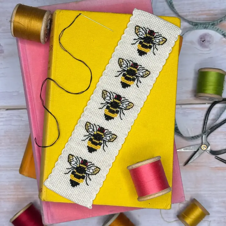 The Crafty Kit Company Buzzy Bees Cross Stitch Bookmark Kit