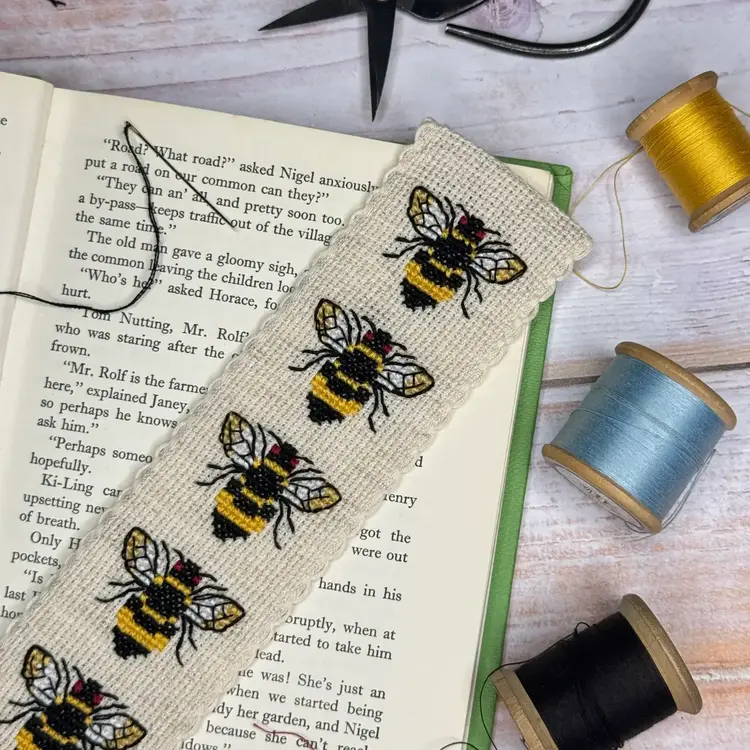 The Crafty Kit Company Buzzy Bees Cross Stitch Bookmark Kit