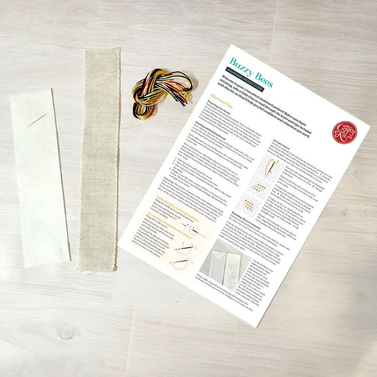 The Crafty Kit Company Buzzy Bees Cross Stitch Bookmark Kit