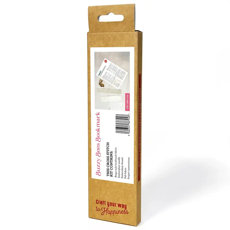 The Crafty Kit Company Buzzy Bees Cross Stitch Bookmark Kit