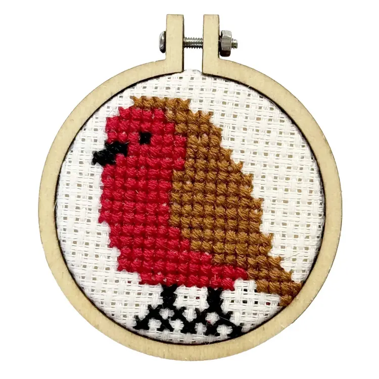 The Crafty Kit Company Red Robin Mini Matchbox Cross Stitch Kit