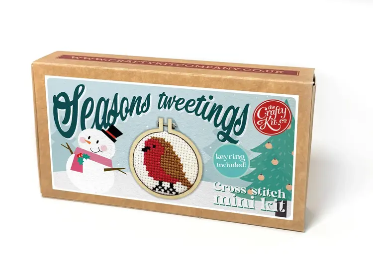 The Crafty Kit Company Red Robin Mini Matchbox Cross Stitch Kit