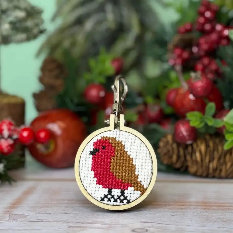 The Crafty Kit Company Red Robin Mini Matchbox Cross Stitch Kit