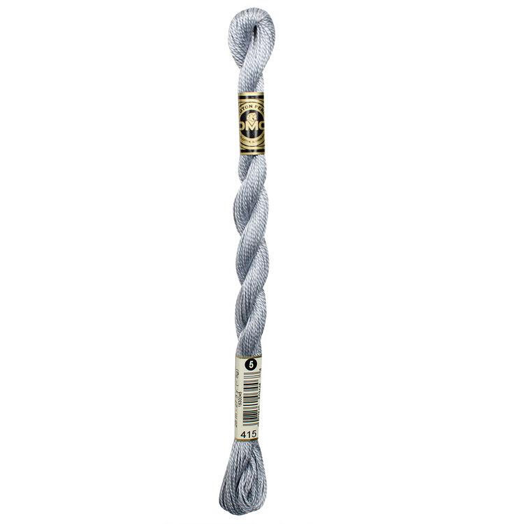 DMC Pearl Cotton #5 | 415 (Metallic Chrome)