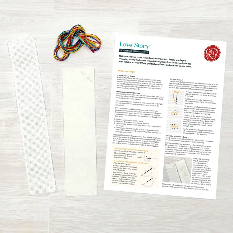 The Crafty Kit Company Love Story Cross Stitch Bookmark Kit