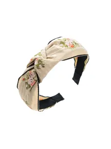 Embroidered Floral Headband (Natural)