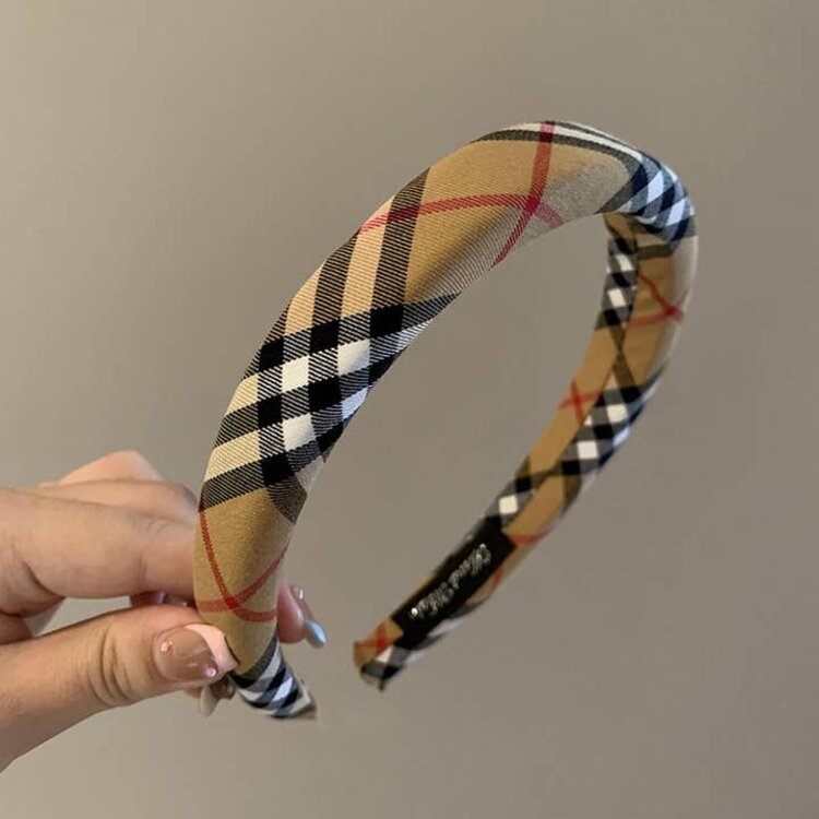 Camel Plaid Headband