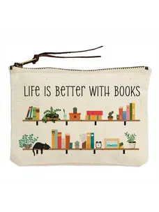 Potluck Press Life is Better With Books | Accessory Pouch