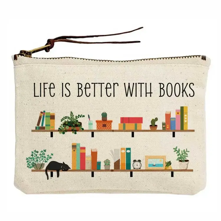 Potluck Press Life is Better With Books | Accessory Pouch