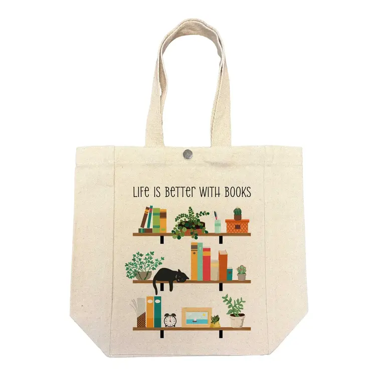 Potluck Press Life is Better With Books | Tote