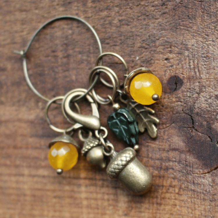 NNK Press Autumn Harvest Stitch Markers | Acorns