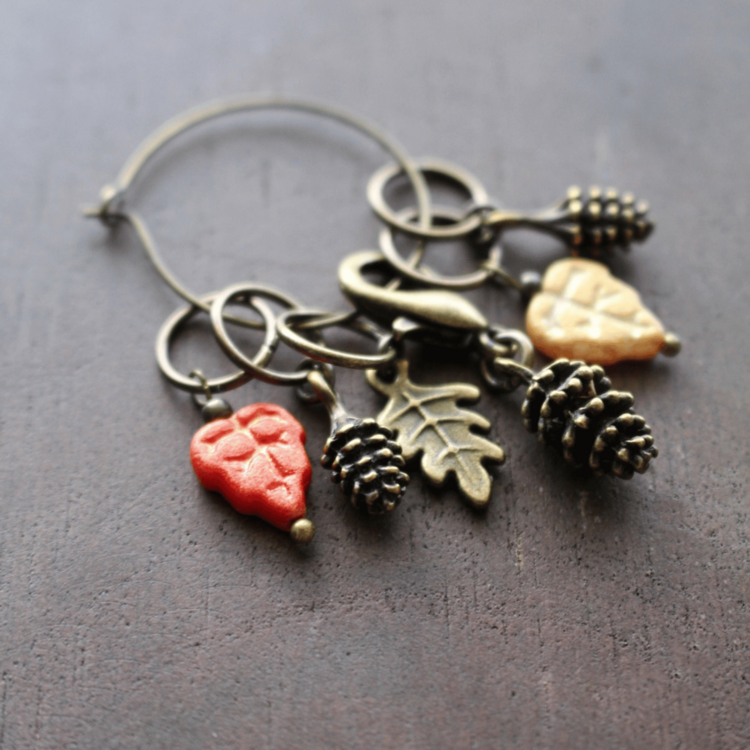 NNK Press Autumn Harvest Stitch Markers | Pinecones