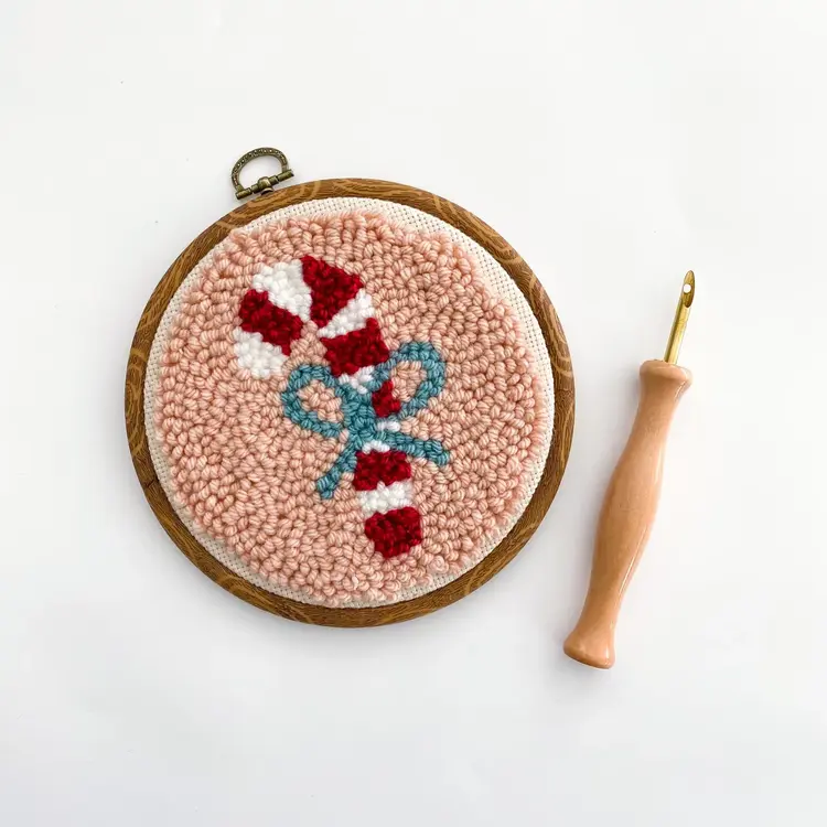 The Urban Acres Candy Cane Punch Needle Kit