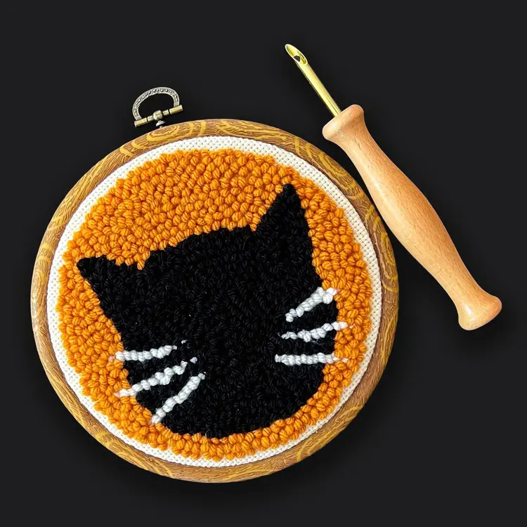 The Urban Acres Black Cat Punch Needle Kit