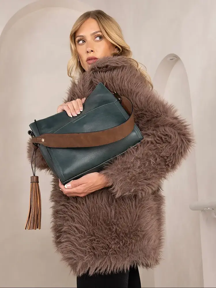 Jen & Co. Lyla Bucket Bag (Dark Forest Green)