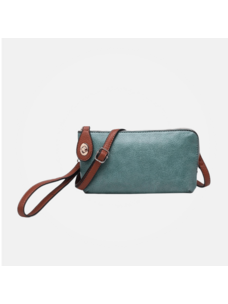 Jen & Co. Kendall Crossbody (Teal/Brown)