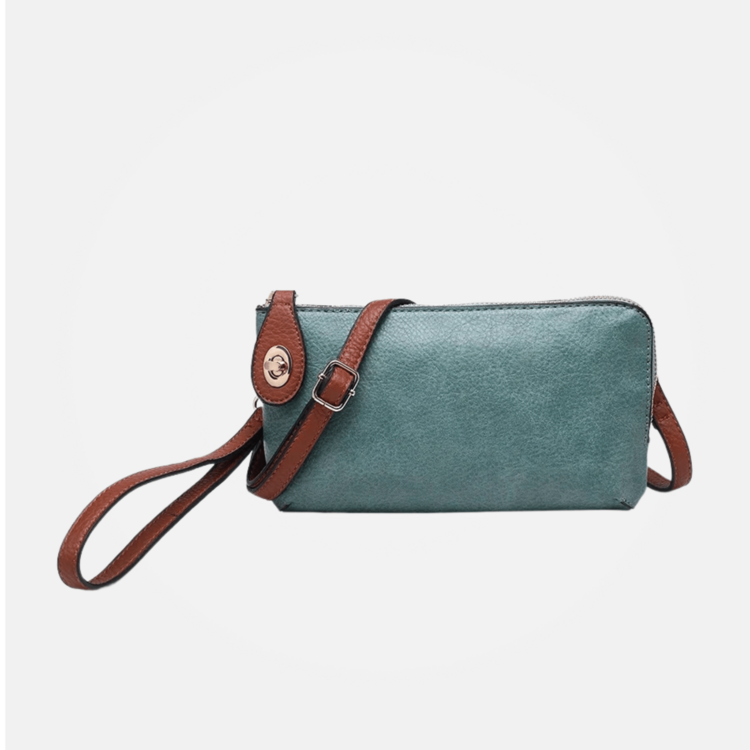 Jen & Co. Kendall Crossbody (Teal/Brown)