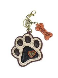 Chala Ivory Pawprint Key Fob/Coin Purse