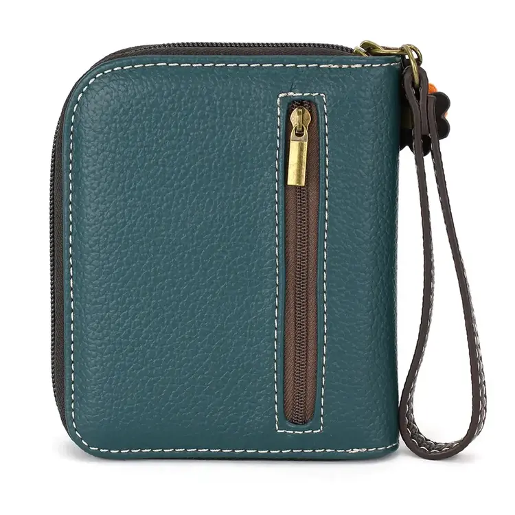 Chala Blue Butterfly Zip Around Wallet