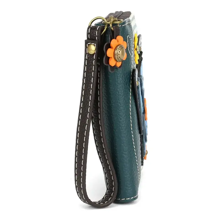 Chala Blue Butterfly Zip Around Wallet