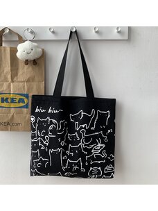 Cat Doodles Tote | Black
