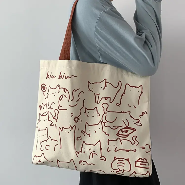 Cat Doodles Tote | Natural
