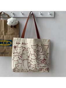 Cat Doodles Tote | Natural