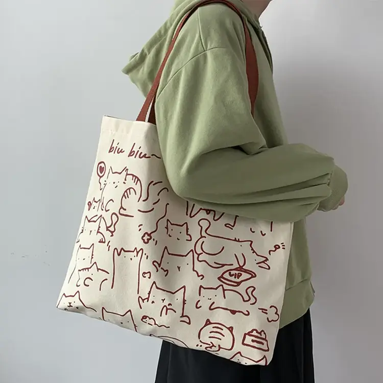 Cat Doodles Tote | Natural