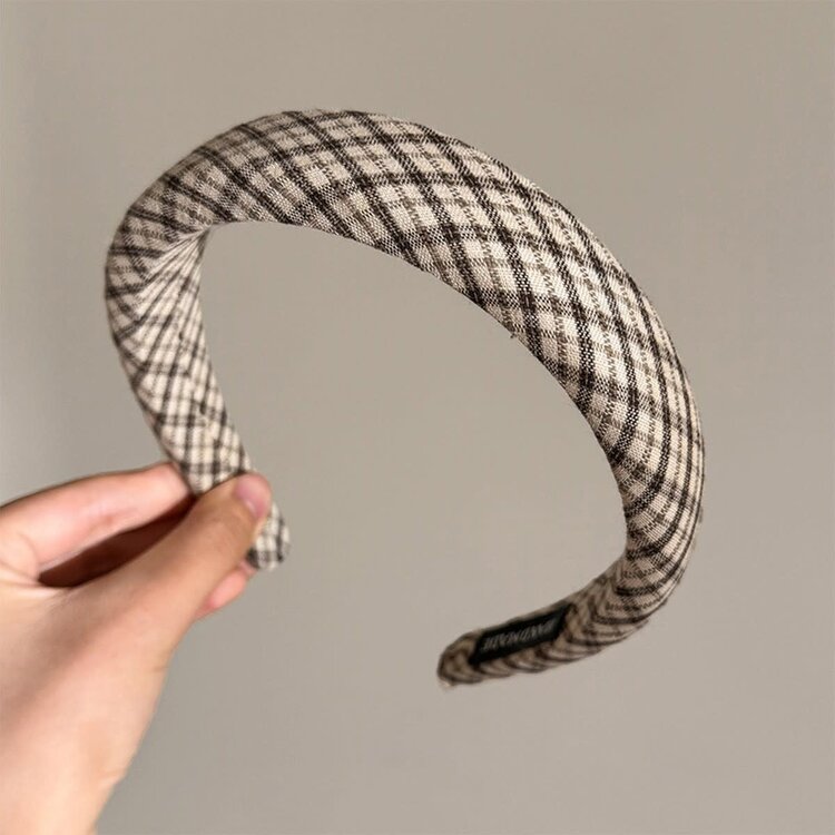 Classic Plaid Headband | Ivory Check