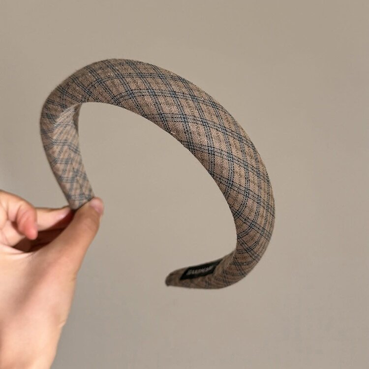 Classic Plaid Headband | Taupe