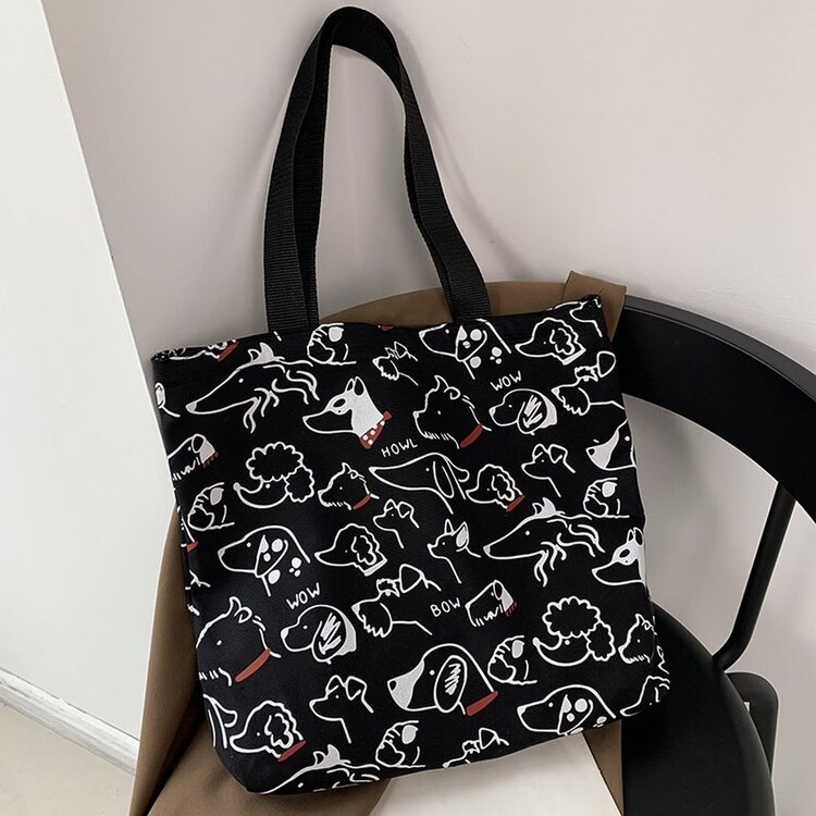 Dog Doodles Tote | Black