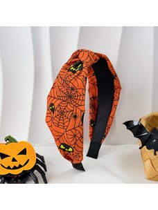 Spooky Spiderweb Knot Headband | Orange