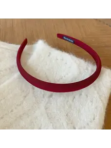 Narrow Satin Headband | Red