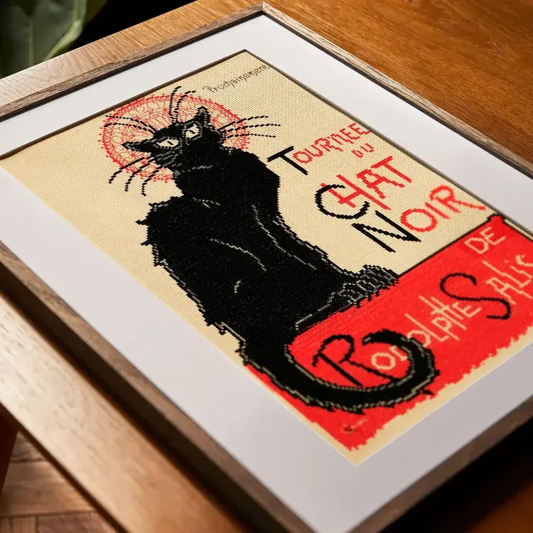 DMC Tour of the Black Cat by Théophile-Alexandre Steinlen | Cross Stitch Kit